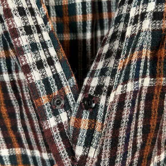 DRA Los Angeles Anthropologie Plaid Flannel Snap Button Top Women's Size Medium - Picture 3 of 8